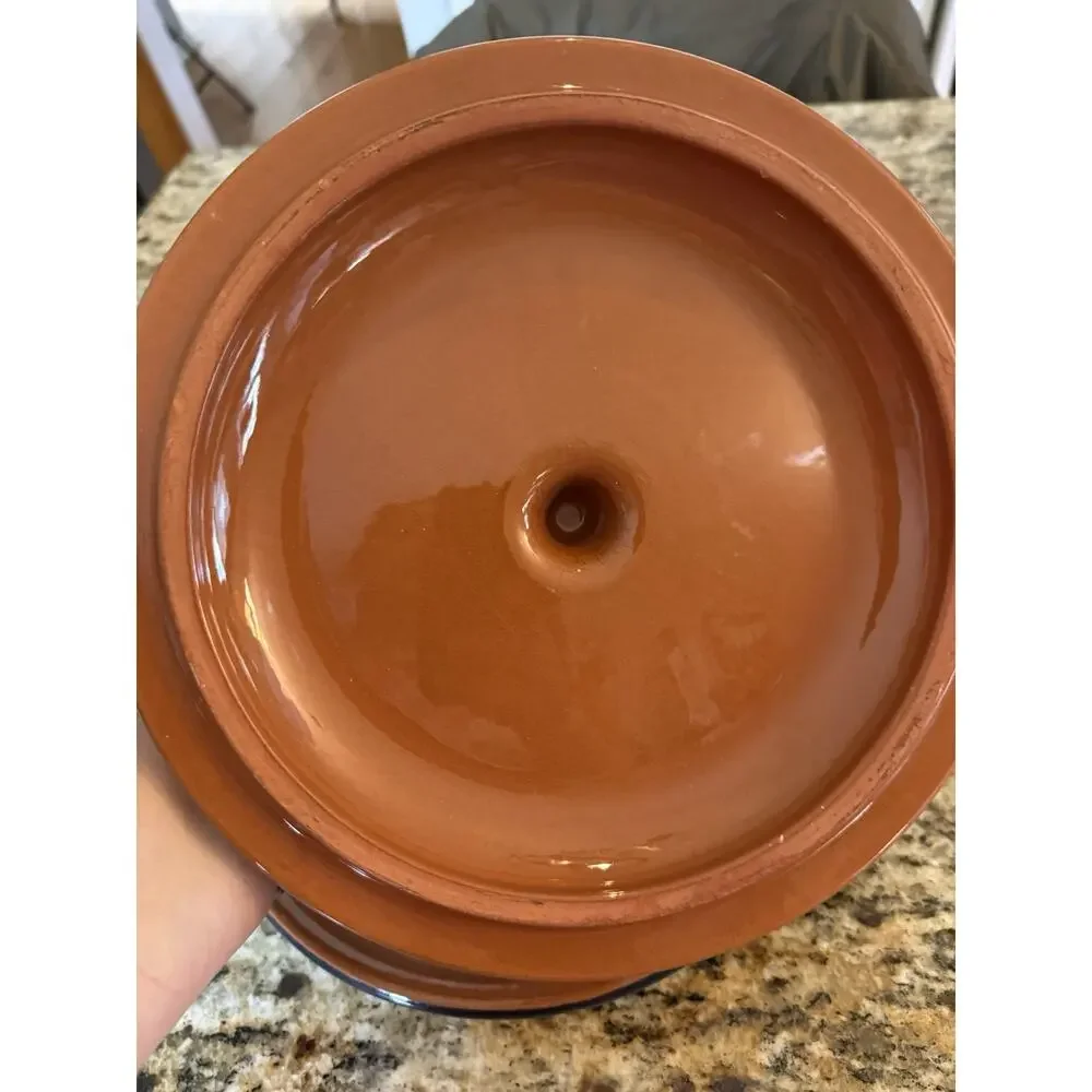 Gorgeous Crate & Barrel Terra-Cotta Pottery Covered Casserole Dish New*